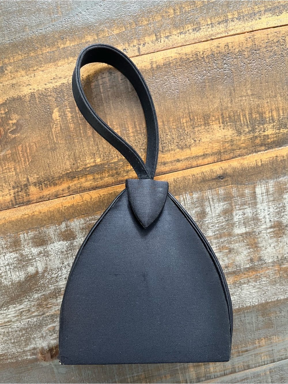 Black Structured Wristlet Evening Bag